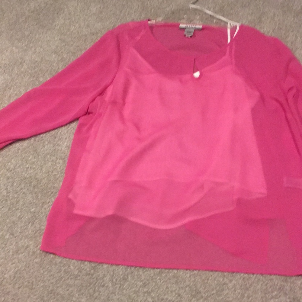 Nine and Company sheer blouse with cami